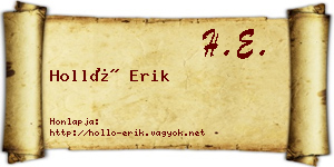 Holló Erik névjegykártya